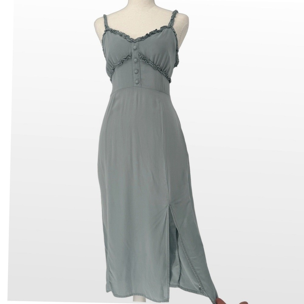 Forever 21 Midi Dress S Blue Ruffle Coquette Cottagecore Fairycore 90s Romantic
